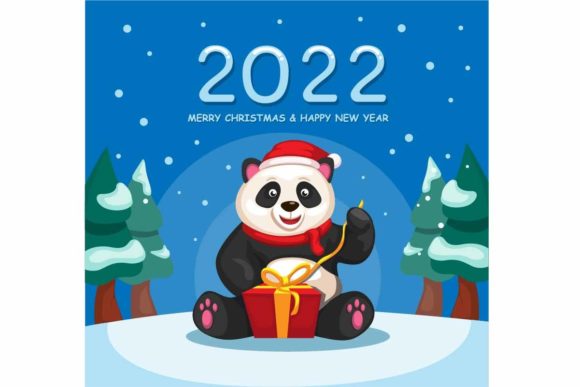 2022 Christmas Newyear Celebration Panda Illustrations Review