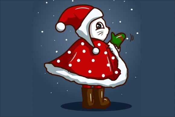 A Cat in a Christmas Costume: Festive Illustrations