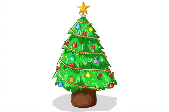 A Christmas Tree Design Illustration for Festive Illustrations