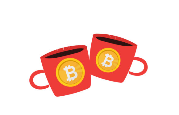 Bitcoin Christmas Glass Cup: Festive Illustrations