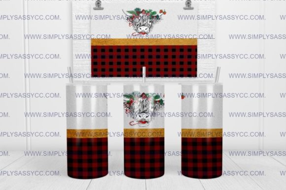 Christmas Cow Sublimation Wrap: Fresh Illustrations