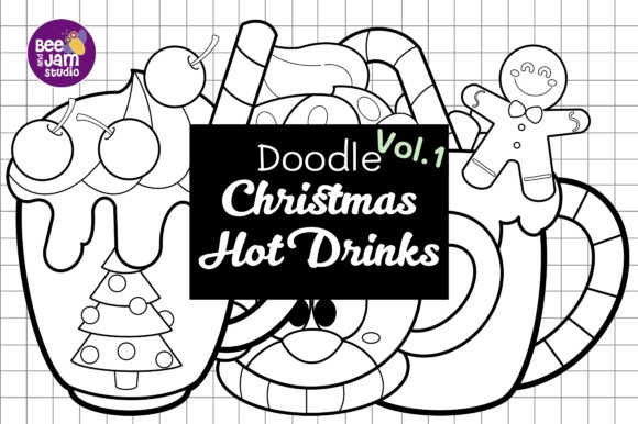 Christmas Digital Stamp Hot Drinks: Cozy Illustrations