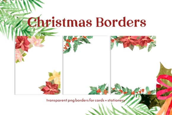 Christmas Foliage Invitation Borders: Premium Illustrations