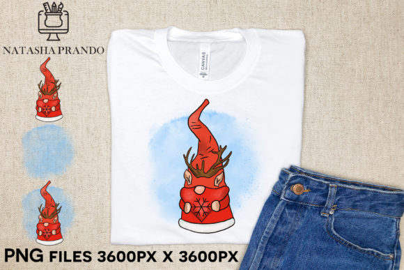 Christmas Gnome Reindeer Sublimation Des: Illustrations