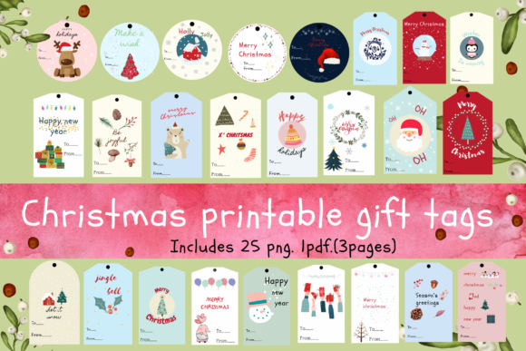 Christmas Printable Gift Tags: Festive Illustrations for Crafters