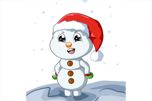 Cute Baby Snowman with Christmas Hat Illustrations Review
