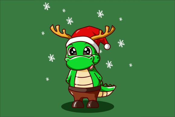 Dino Christmas Illustrations for Crafters