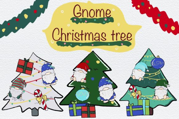 Gnome Christmas Tree Decoration: Festive Illustrations