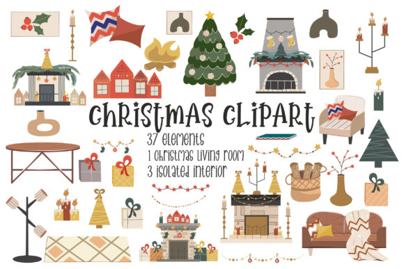Merry Christmas Clipart PNG: Festive Illustrations for Crafts