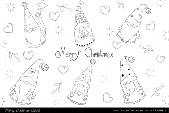 Merry Christmas Gnome Doodle Clipart: A Designer's Review