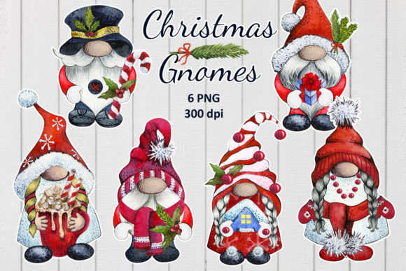 Merry Christmas Gnomes: Festive Illustrations for Brands