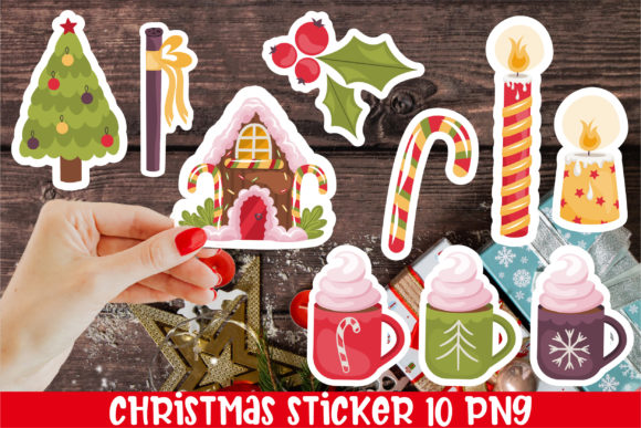 Merry Christmas Sticker 10 PNG: Festive Illustrations
