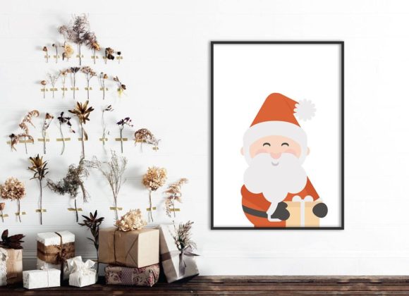 Santa Claus Print: Festive Illustrations for Holiday Decor