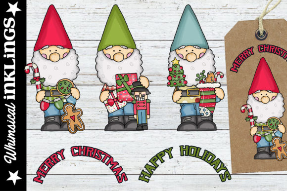 Woodland Gnome Christmas Cheer: Festive Illustrations